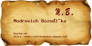 Modrovich Bozsóka névjegykártya
